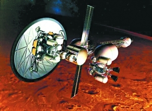 　　“百年星舰”飞船概念图。