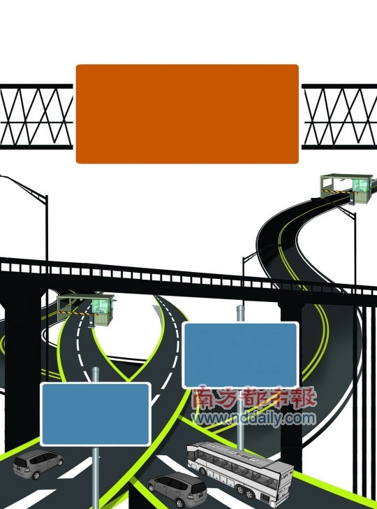 　　7座及以下小型客车通道 小型客车靠左，大客车货车靠右 南都制图：李勇
