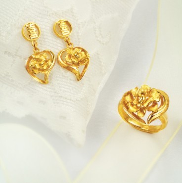 囍悦之花-耳环 戒指