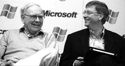 比尔·盖茨(右)保住第二把交椅，巴菲特(左)则被挤出前三。