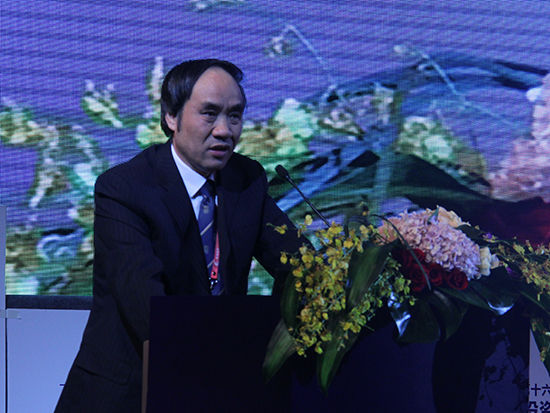 2014年6月11日-14日，“2014（第十六届）中国风险投资论坛”在深圳召开。本届峰会主题为：释放改革红利 打造中国风险投资升级版。图为全国人大常委、民建中央副主席辜胜阻(图片来源：新浪财经 摄影：张大海)