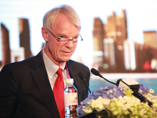 “2014金家岭财富论坛”于6月20日至21日在青岛举行。上图为2001年诺贝尔经济学奖获得者迈克尔·斯宾塞。(图片来源：新浪财经 梁斌 摄)