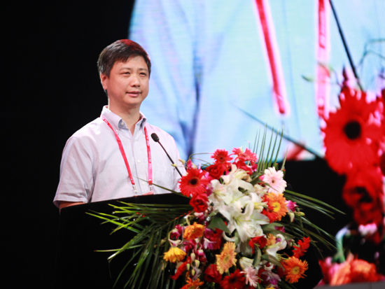 “第八届中国品牌节暨首届贵州品牌大会”于8月7日-9日在贵阳市举行。上图为中关村管委会副主任杨建华。(图片来源：新浪财经 梁斌 摄)