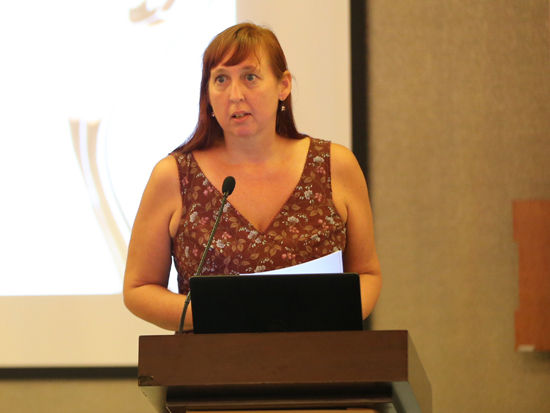 “2014第七届金投赏前瞻论坛暨获奖结果封存仪式”于8月8日在上海举行。上图为全想媒体集团全球副总裁Normandy Madden。(图片来源：新浪财经)