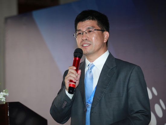 “第一届全球租赁业竞争力论坛”于9月19日-20日在天津举行。上图为仲利国际租赁有限公司风控中心总经理刘振远。(图片来源：新浪财经 梁斌 摄)