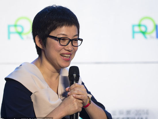2014年第七届金投赏国际创意节于10月21日至23日在上海举行，上图为新浪微博副总裁王雅娟。