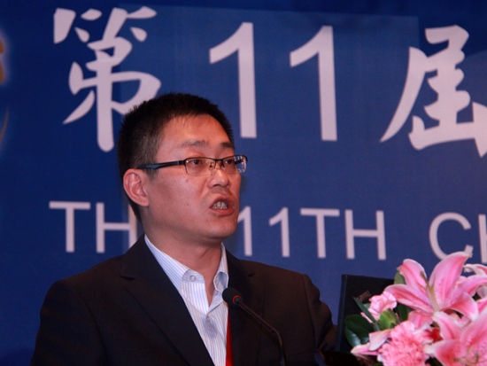 “第十一届中国国际金融论坛”于2014年10月24-25日在上海明悦大酒店 召开。本次论坛主题为：金融创新与实体经济发展。上图为国泰融资租赁公司的副总经理曹凯。（图片来源：新浪财经 刘海伟 摄）