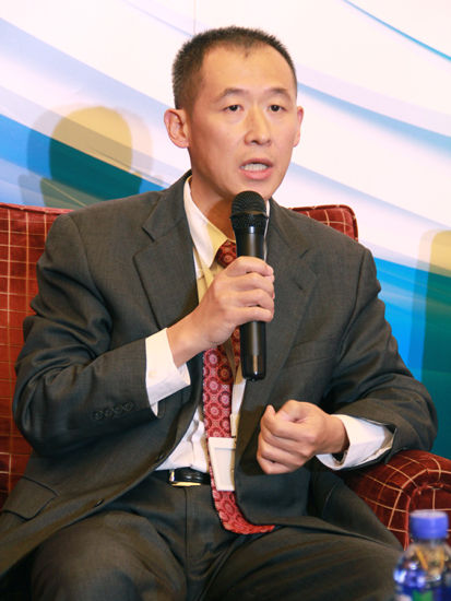 图为中国并购公会常务理事、埃森哲(中国)有限公司董事总经理李广海。（图片来源：新浪财经 骆霄 摄）