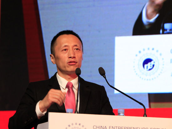 “亚布力中国企业家论坛第十五届年会”于2015年2月28日-3月2日在黑龙江亚布力召开。上图为万科企业股份有限公司总裁郁亮。(图片来源：新浪财经 刘海伟 摄)