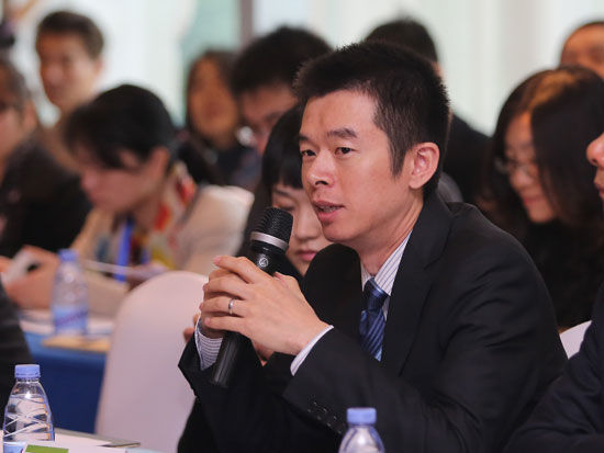 “首届中欧企业投资合作峰会”于2016年1月20-21号在广州开发区召开。上图为商务部投促局机械产业处处长林若尘。(图片来源：新浪财经)