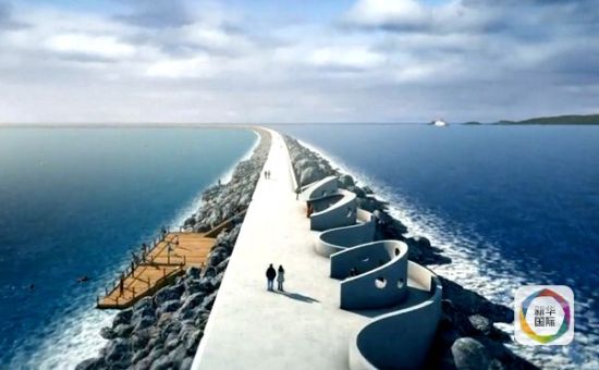 （图为斯旺西湾潮汐发电站大坝示意图） 