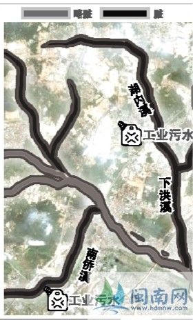 大盈溪支流污染示意图