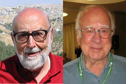 比利时理论物理学家弗朗索瓦·恩格勒(左)和英国理论物理学家彼得·希格斯(右)。