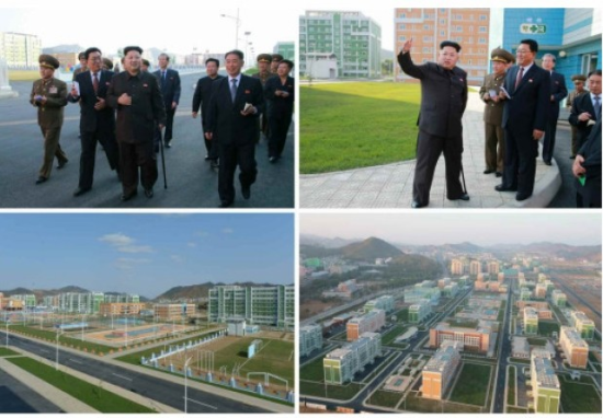 资料图片：金正恩视察住宅项目