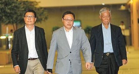 资料图：占中三子，从左到右分别为陈健民、戴耀廷、朱耀明。