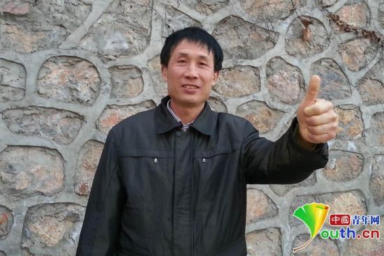 南水北调中线工程移民李银堂。中国青年网通讯员 杜斌摄 