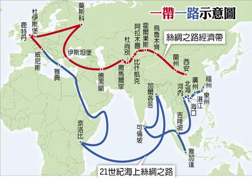 一带一路示意图