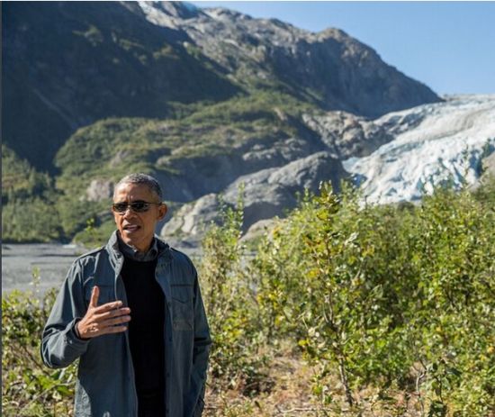 奥巴马在阿拉斯加。