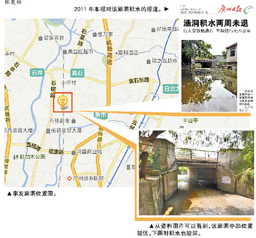 2011年对该涵洞积水报道。