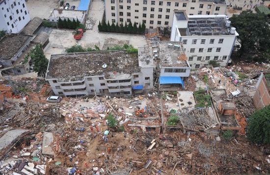 云南鲁甸地震灾区航拍。资料图