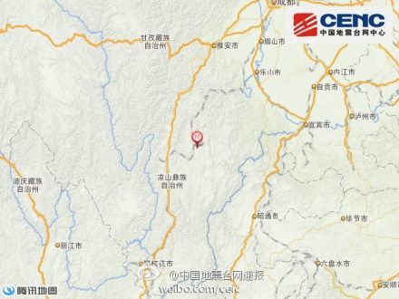 震中位置示意图