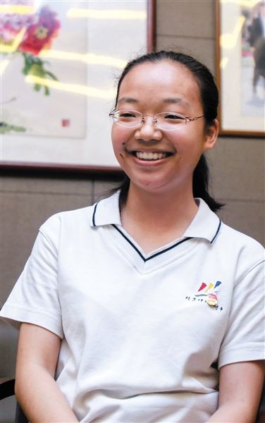 北京文科状元蔡雨玹。实习生 彭子洋 摄