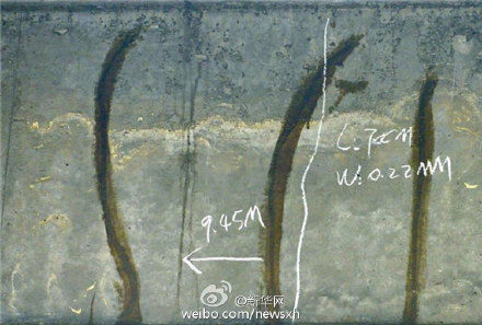 曾获过中国建筑工程鲁班奖的天府立交，桥面底部出现裂缝，解决方法是用胶水“糊”住。