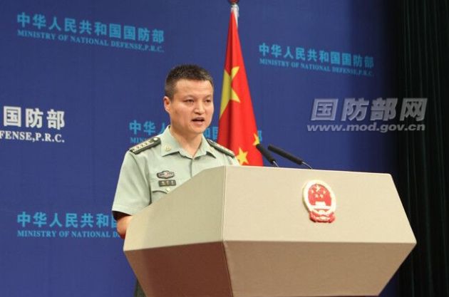 国防部新闻事务局局长、国防部新闻发言人杨宇军大校。曹璇摄