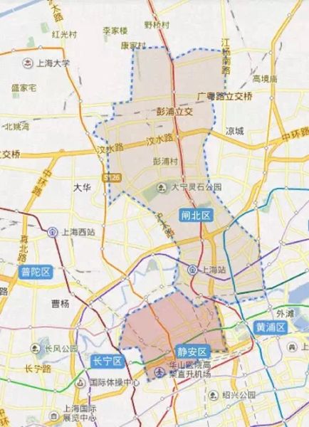 上海静安区闸北区地图