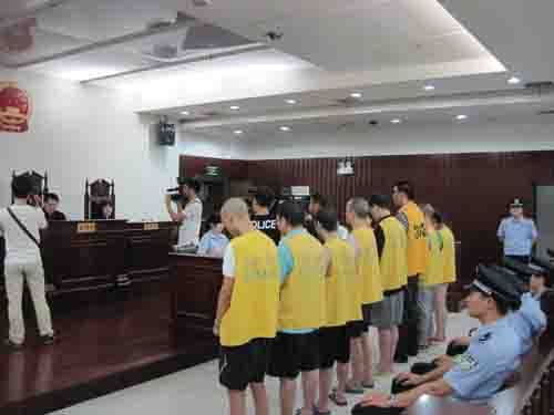 甘政等人贩毒案宣判现场。