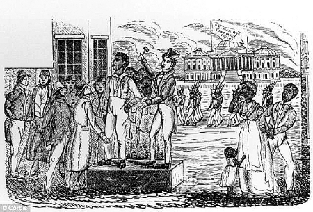 　　黑人奴隶买卖图