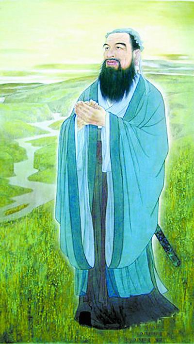 失聪女画家创作彩绘《孔子像》