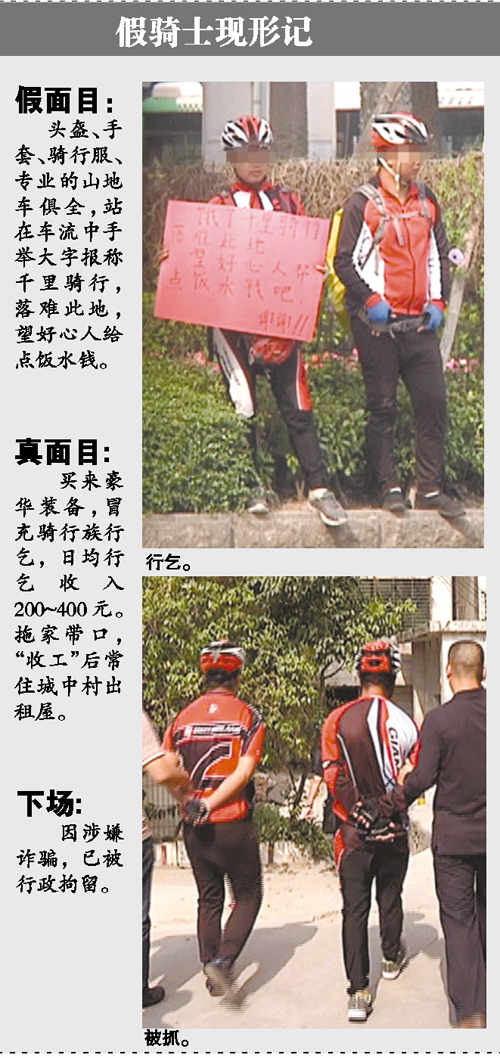 　　佛山禅城警方确认两名“单车骑士”涉嫌诈骗 已行拘两人 