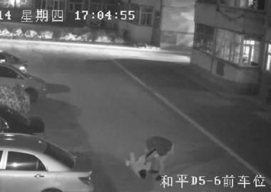 监控录像抓拍受害人王女士被尾随 