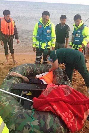 　　皮划艇被救图片。家属供图　