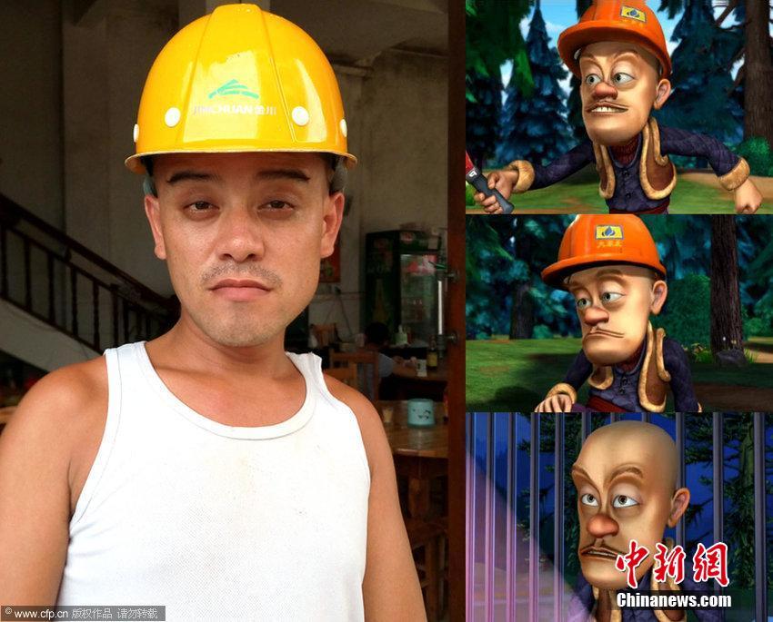 真人版"光头强"爆红