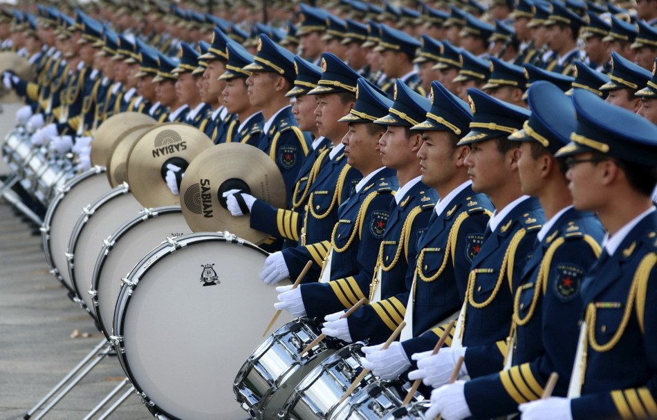 军乐团进行最后的排练