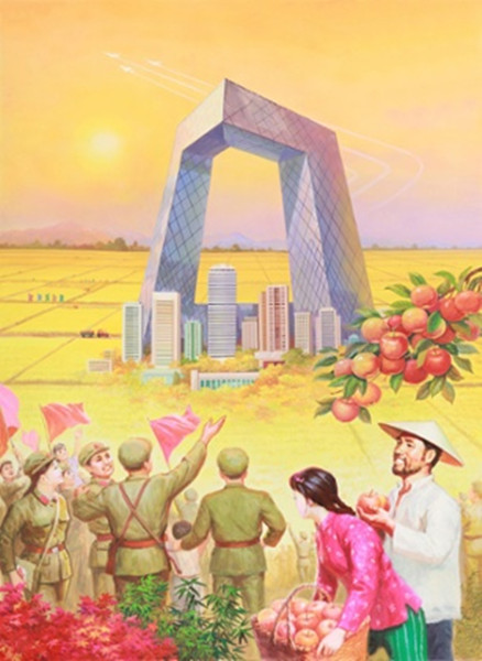 1 / 5 鸟巢,水立方,央视大楼,这是朝鲜画家笔下的中国.