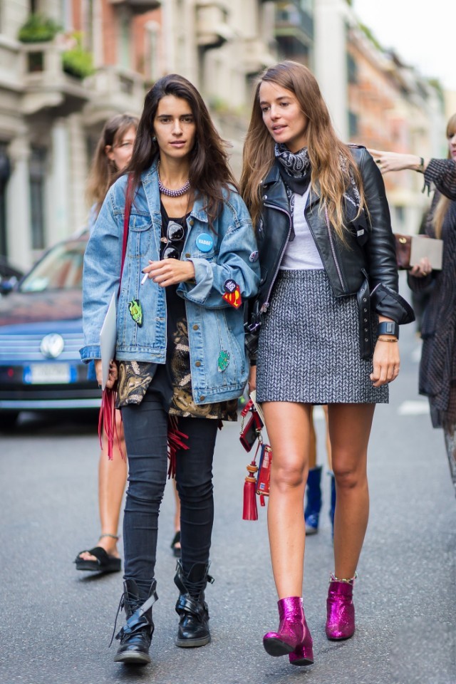 潮流街拍:oversize牛仔外套让你混搭无压力