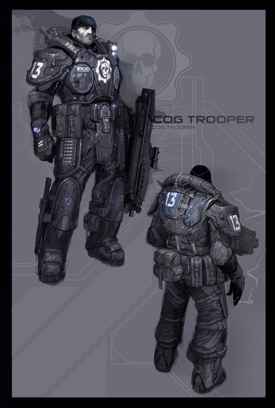 《战争机器》概念设定图欣赏 铁血汉子柔情妹