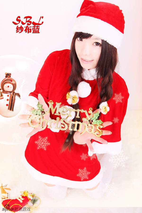 纱布蓝圣诞贺图