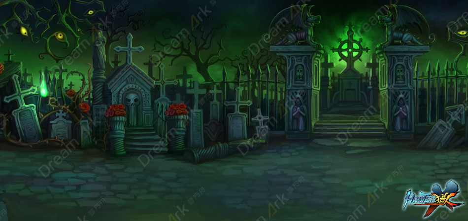 场景原画_黑暗墓地副本