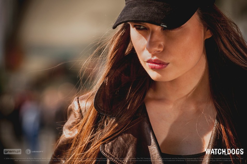 这些照片的重点在于模特女郎iga górecka将扮演游戏主角aiden pearce