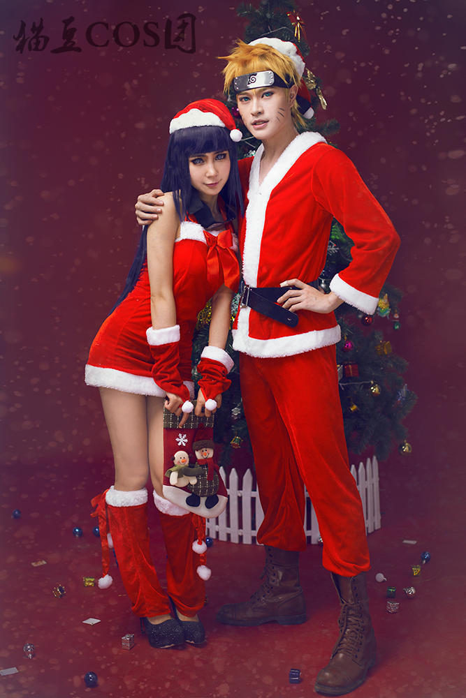 火影圣诞cos 鸣人雏田秀恩爱
