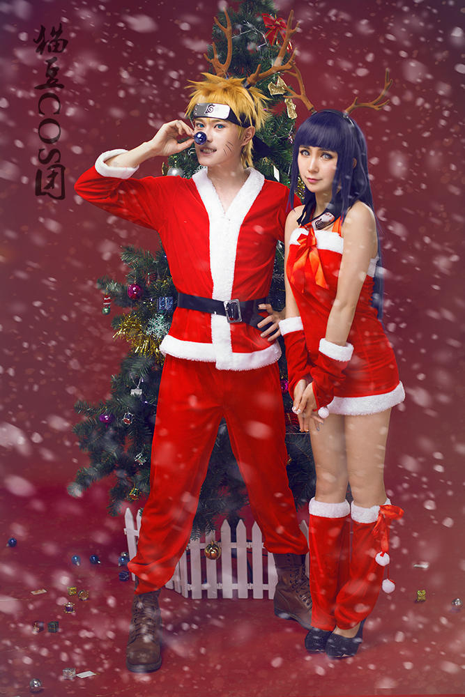 火影圣诞cos 鸣人雏田秀恩爱