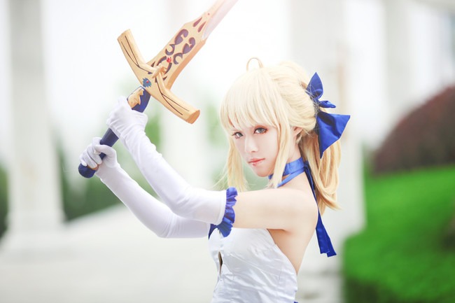 萌妹子命运守护夜saber cos