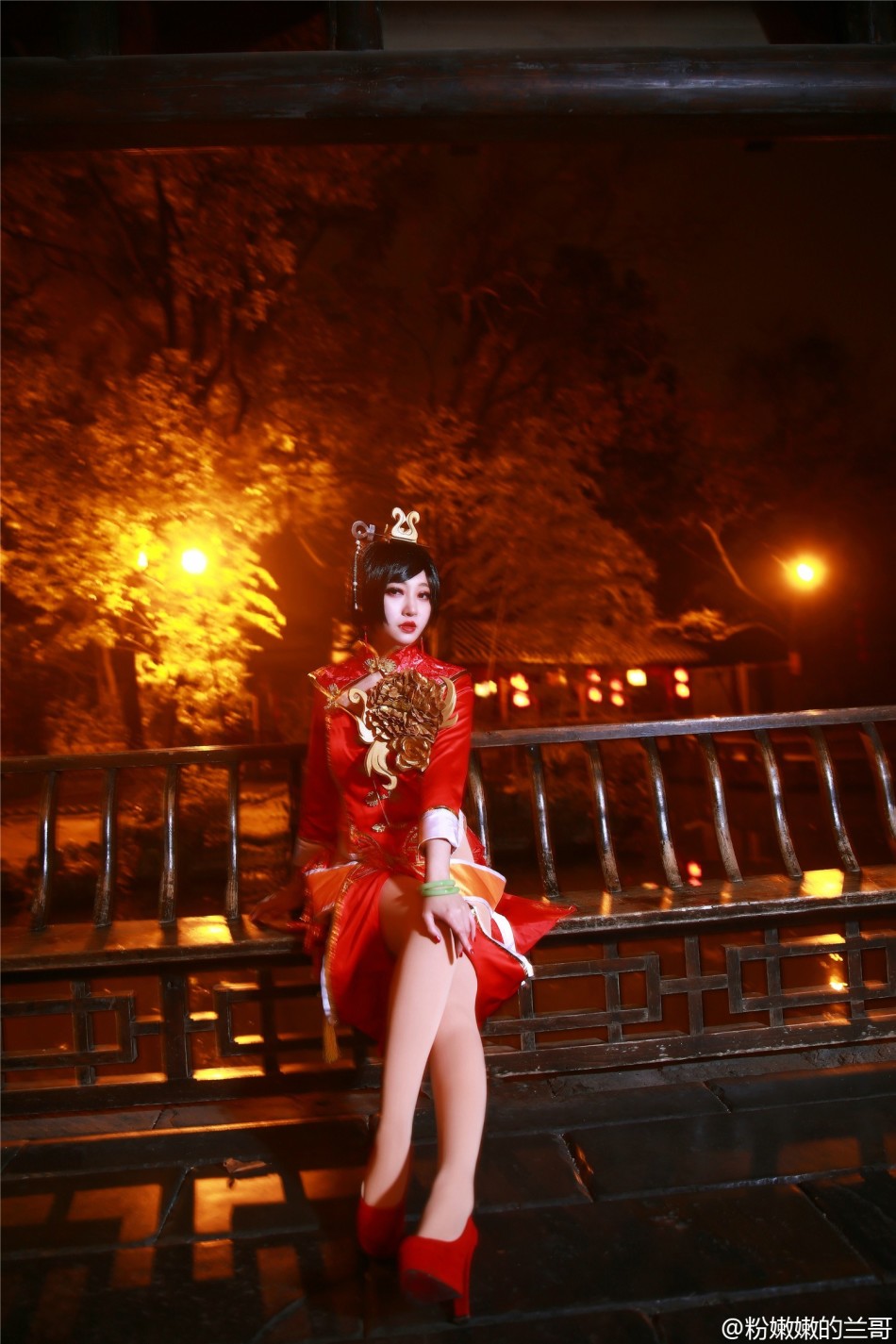 粉嫩嫩的兰哥领衔剑灵旗袍cos