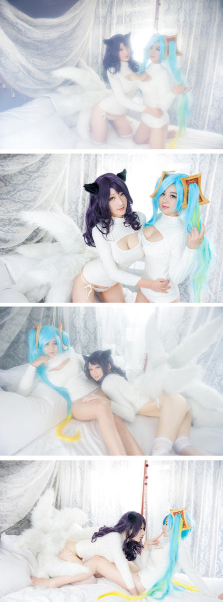 英雄联盟阿狸琴女开胸毛衣cos