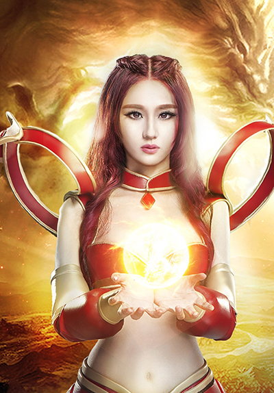 蓝燕魔幻写真化身性感法师