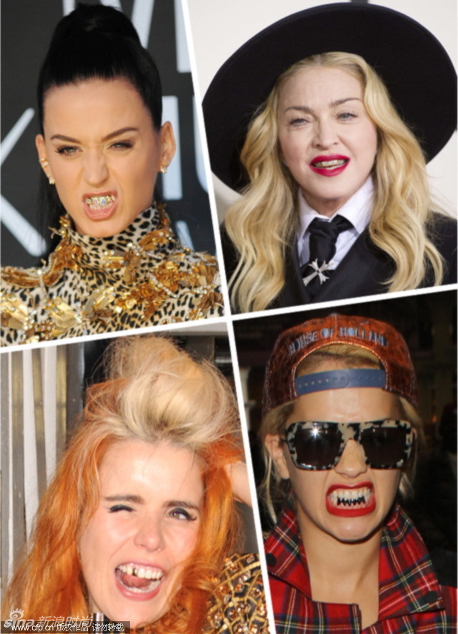 麦当娜满嘴金牙亮瞎眼 明星炫富新宠走起来_高清图集_新浪网